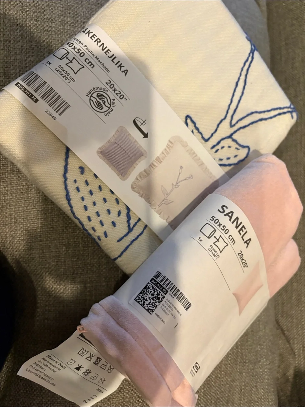 IKEA Akernejlika  Pillowcase Botanical & Sanela Pink Pillow Covers